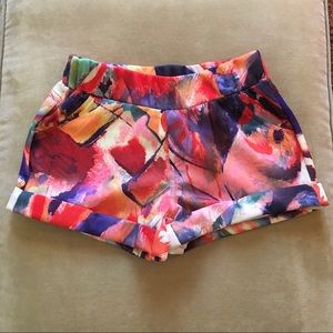 Multicolor Abstract Shosha Micro-Mini Shorts